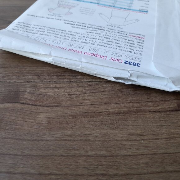 Girls Dress Sewing Pattern Dropped Waist Shirt Collar Size 4-14 Kwik Sew 3832 - Picture 9 of 9